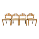 4 straw chairs in the vintage Charlotte Perriand 1970 style