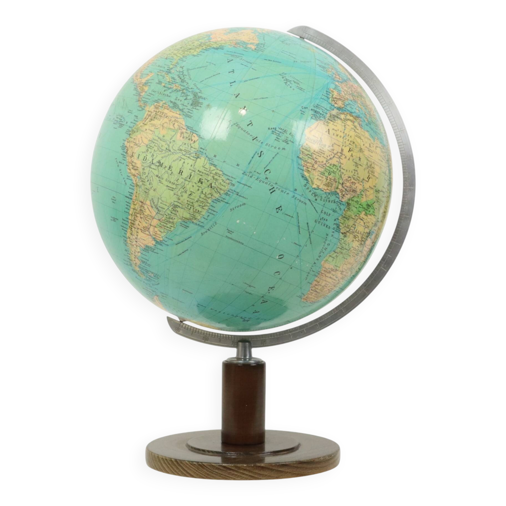 Large Vintage Columbus Globe Earth Globe Fifties