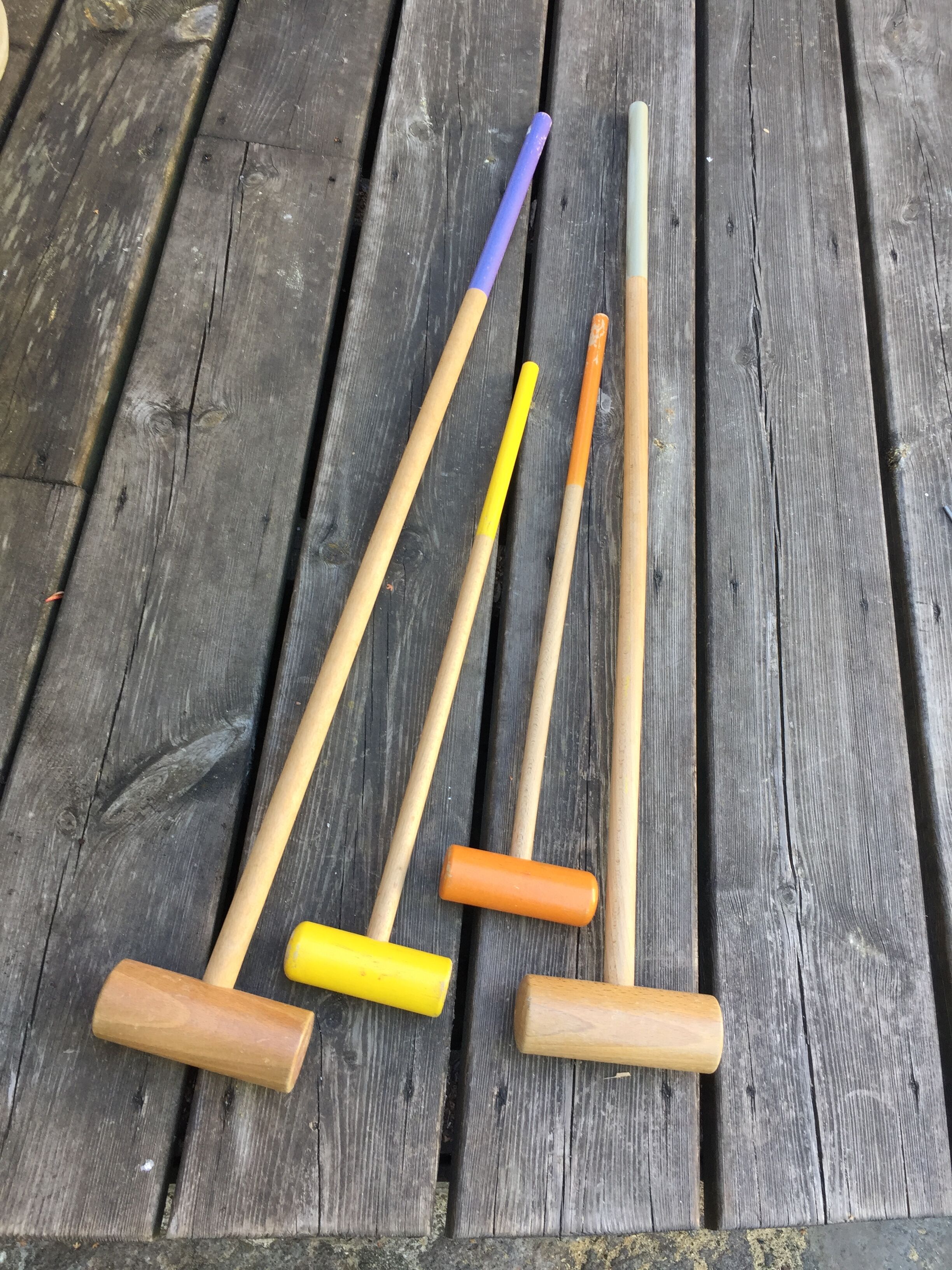 Vintage wooden croquet game