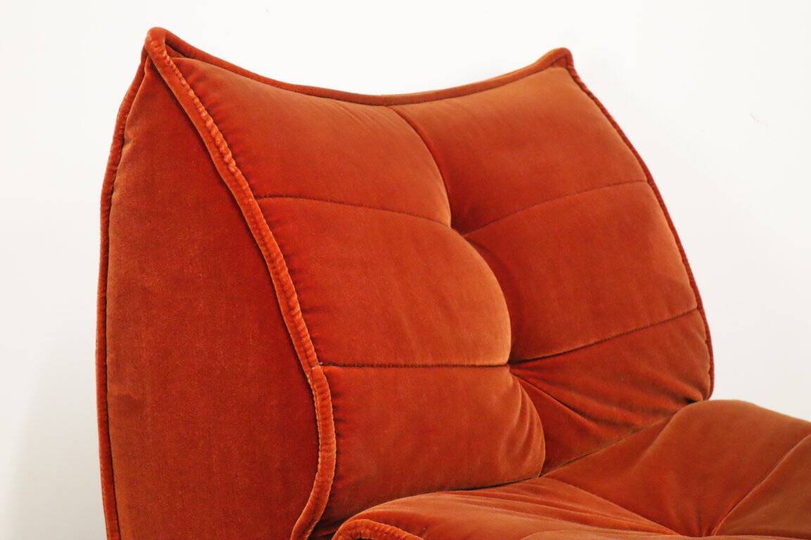 Vintage velvet armchair, 1970