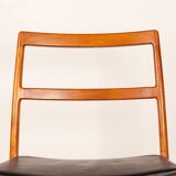 Set of 4 Danish teak and leather chairs, model 430, by Arne Vodder, 1960