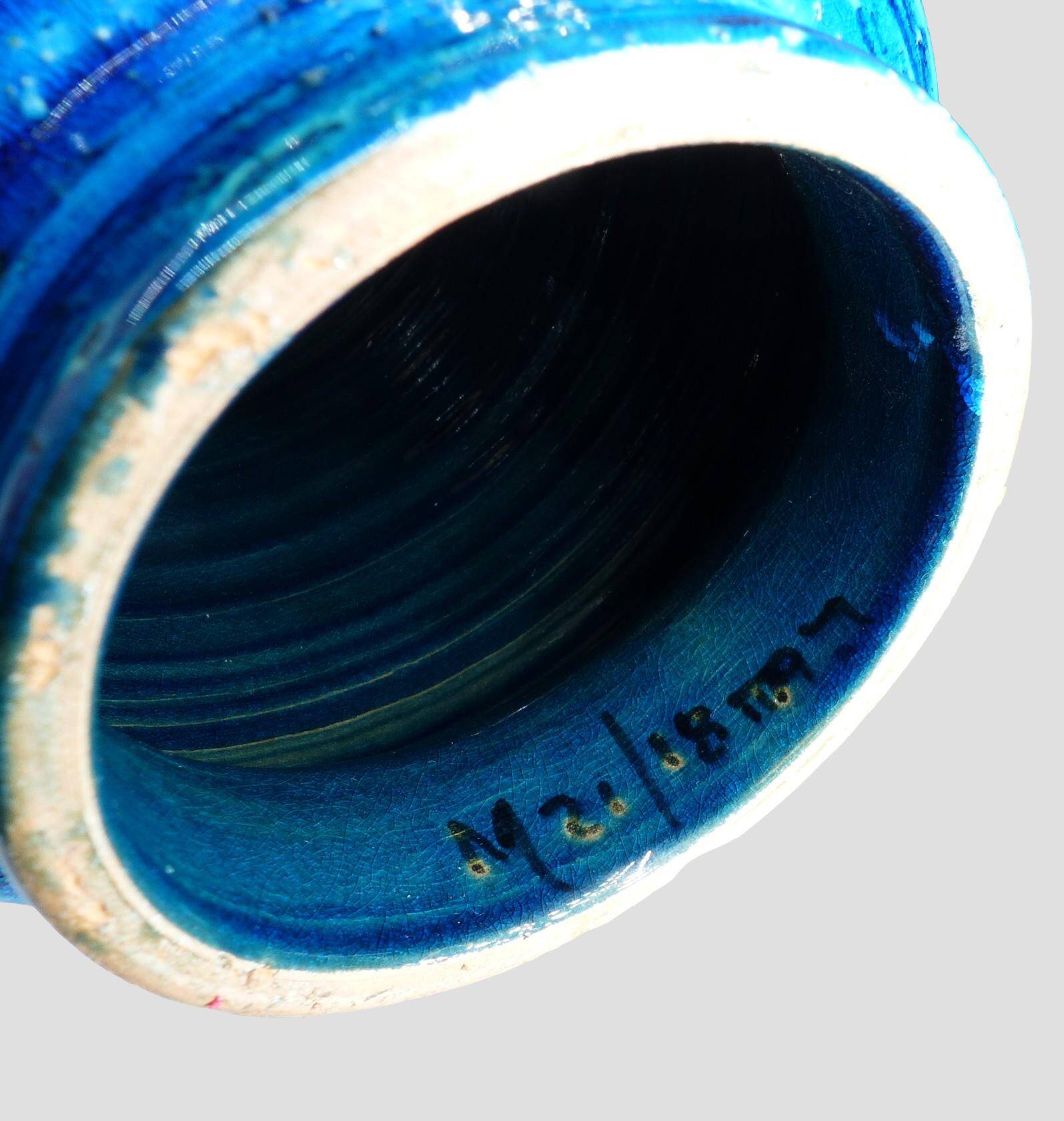 Blue Bitossi lamp Aldo Londi, Italy 1960