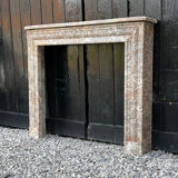 Louis XVI style fireplace in grey Ardennes marble, circa 1900.