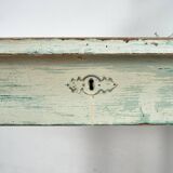 Vintage white solid wood side table (France, circa 1960)