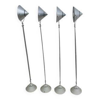 Set of 4 Artemide "mikado" pendant lights, FA Porsche design, 80s