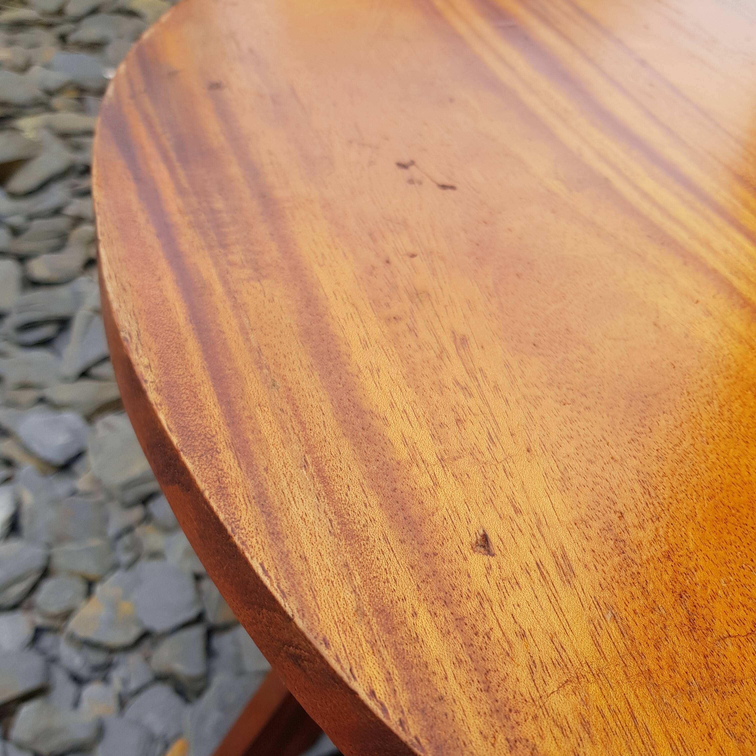 Round wooden coffee table