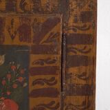Antique wall cabinet painted with floral motifs (c.1850) #8