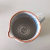 blue enamelled Roger Jacques stoneware pitcher