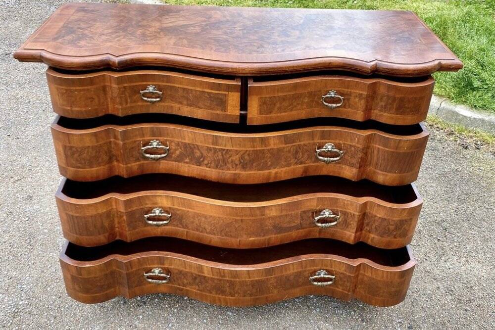 Commode à 4 tiroirs en noyer, Allemagne, années 1970