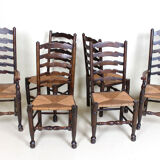 Six chaises de pays du début du 20e siècle