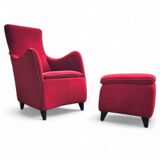 Senta armchair / hocker / ottoman by Gerard van den Berg for Wittmann / red velvet upholstery / marked - Stunning condition