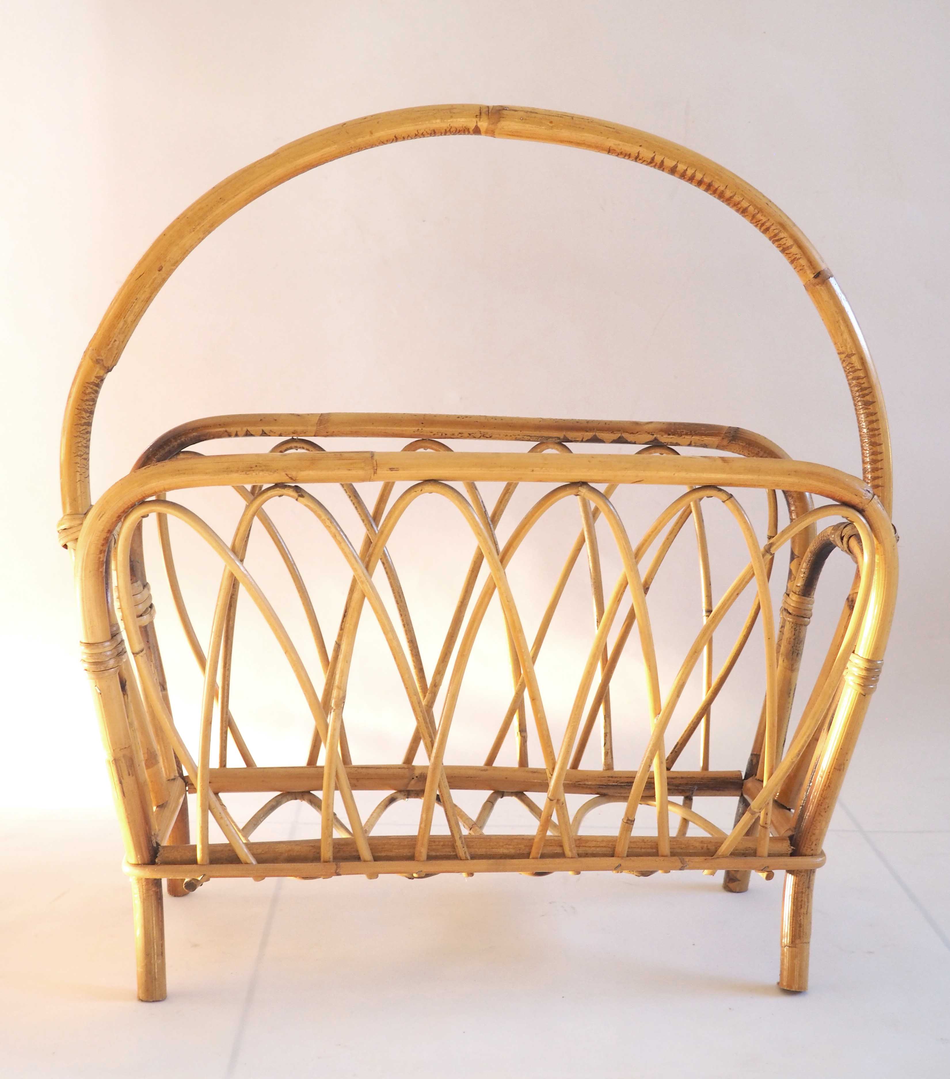 Rattan magazine holder