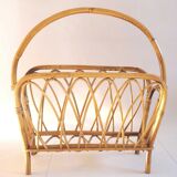 Rattan magazine holder