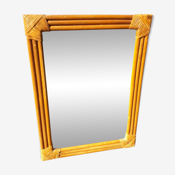 Rectangular mirror in rattan 56x41cm