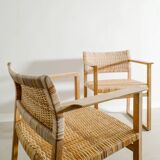 Pair of Vintage Danish Børge Mogensen BM-62 Wooden Armchairs, 1960s