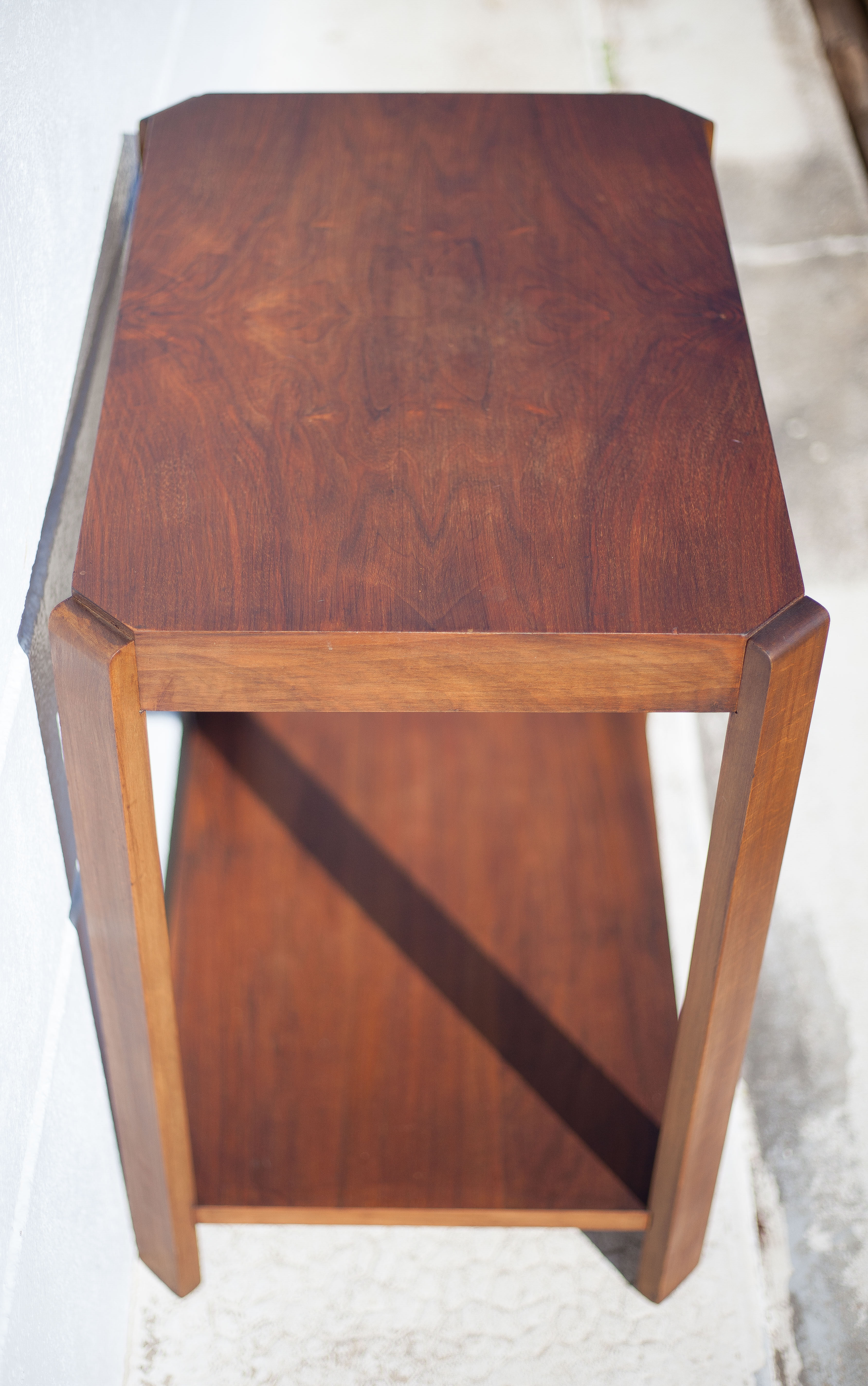 Art deco pedestal table, art deco service, art deco wood furniture, sofa end, interior decoration