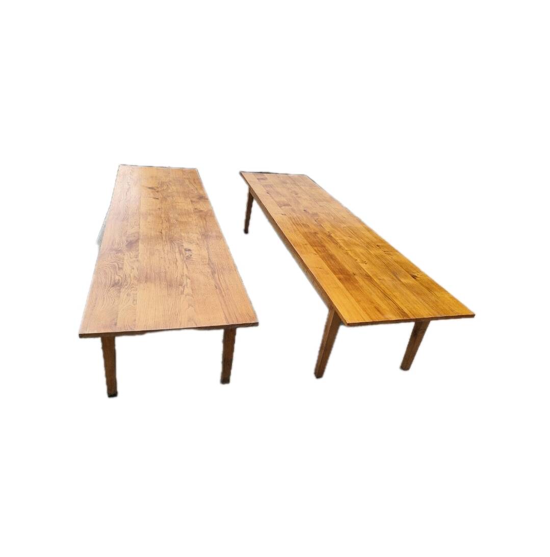 Duo XXL farmhouse table 320 cm oak spindle legs