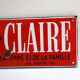 Plaque émaillée ancienne Marie Claire