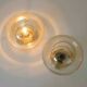 Set Of 2 Vintage Amber Glass Sconces MCM Brass Flush Mount Lights