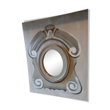 Mirror in whitewashed wood on painted canvas