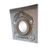 Mirror in whitewashed wood on painted canvas