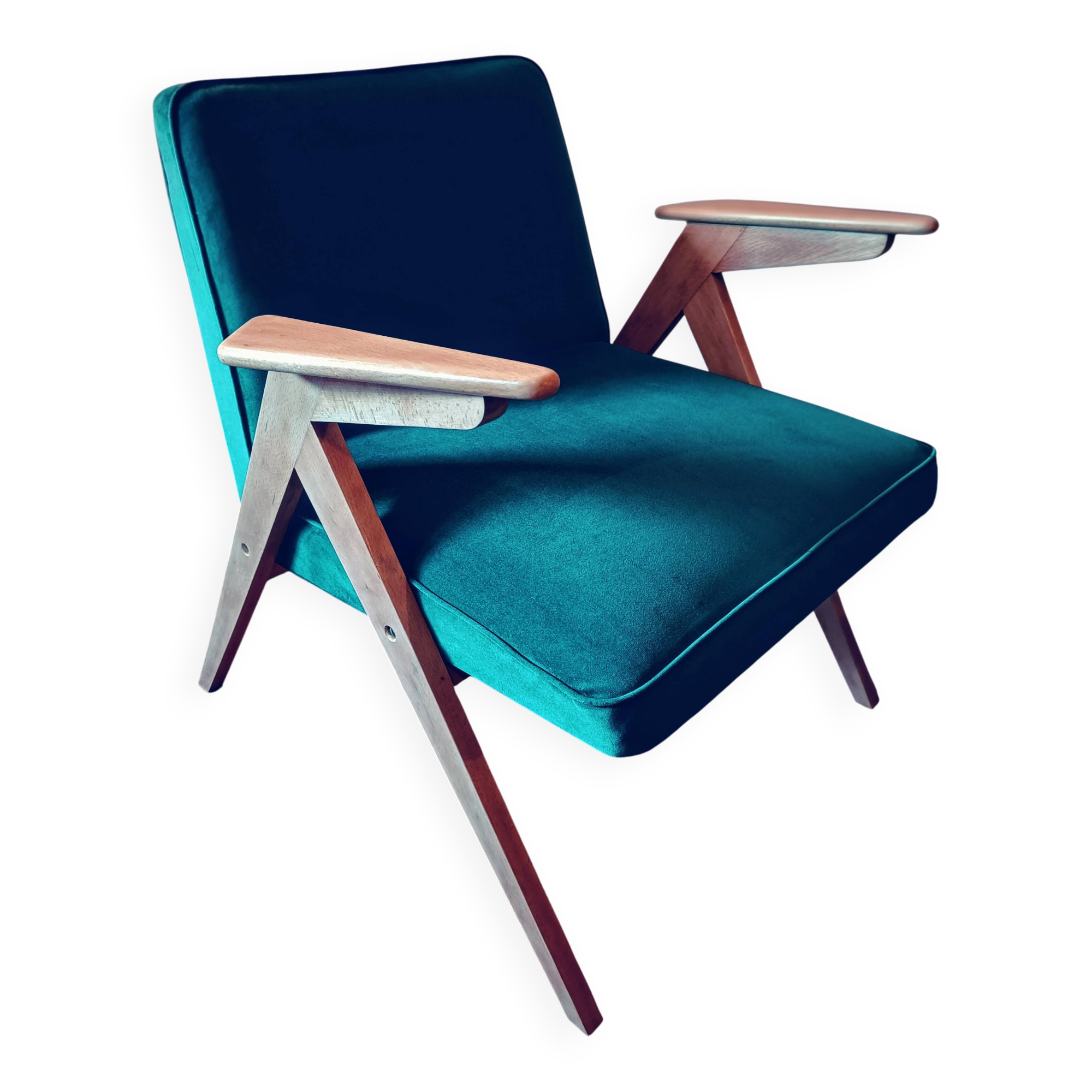 Bunny armchair, Jozef Chierowski, Petrol Green