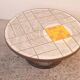 Round ceramic and steel coffee table