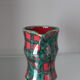Vintage pitcher red and green art pottery