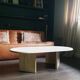 Vintage coffee table travertine marble Rochebobois 80s