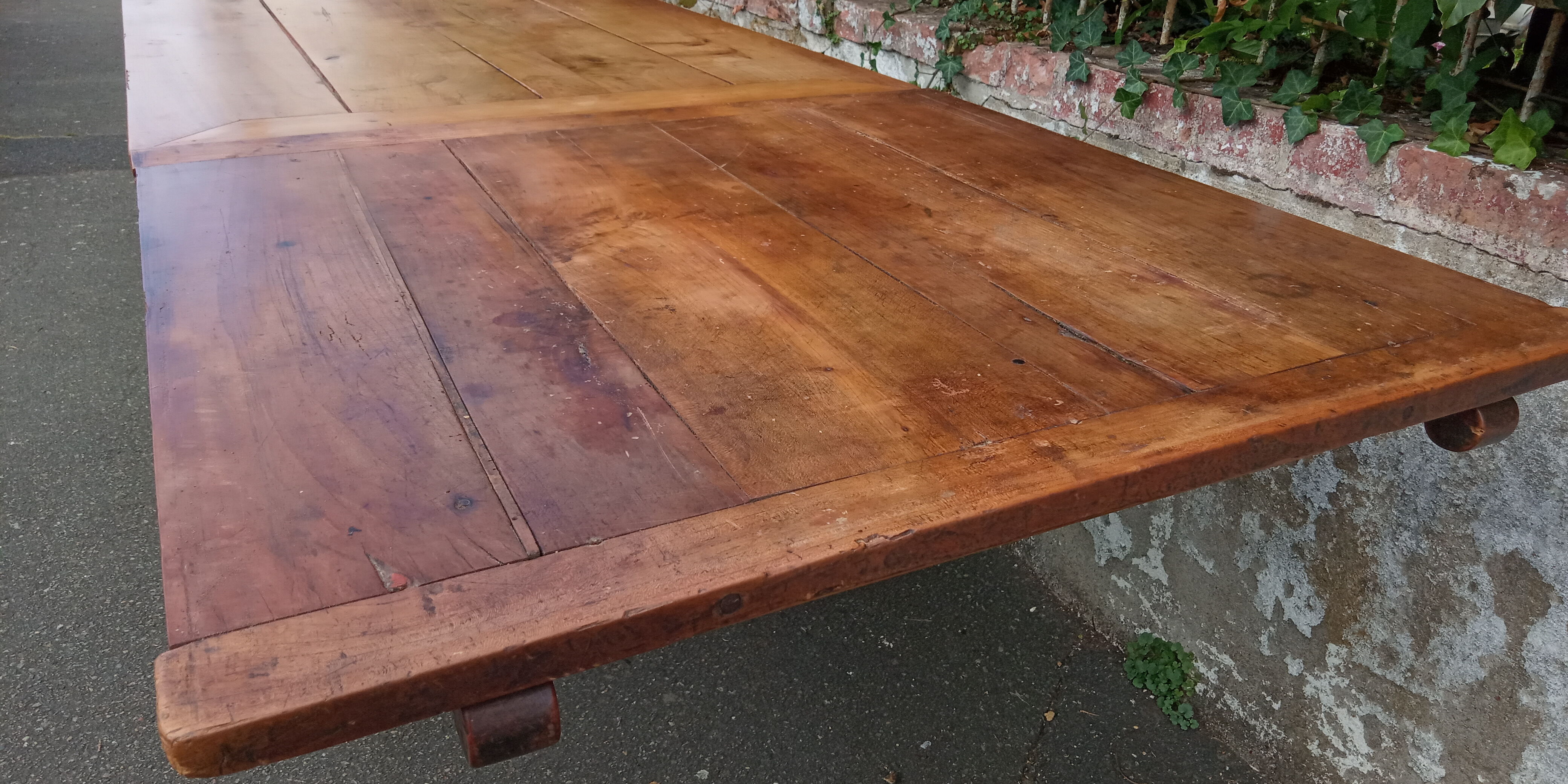 Elm farmhouse table with extensions 6/12 people