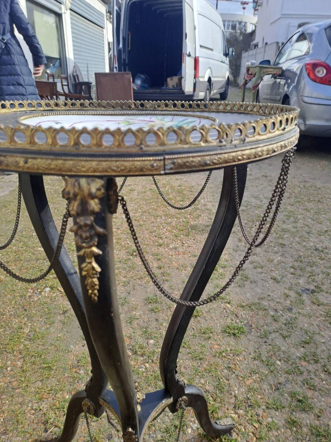 Louis XV style porcelain pedestal table
