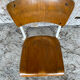 Chaise ecolier ancienne colmon tube metal blanc + bois vintage