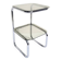 Vintage 1970s side table in chrome metal and smoked glass.