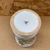 Ancien vase e. tessier la licorne céramique blanche décor peint vintage