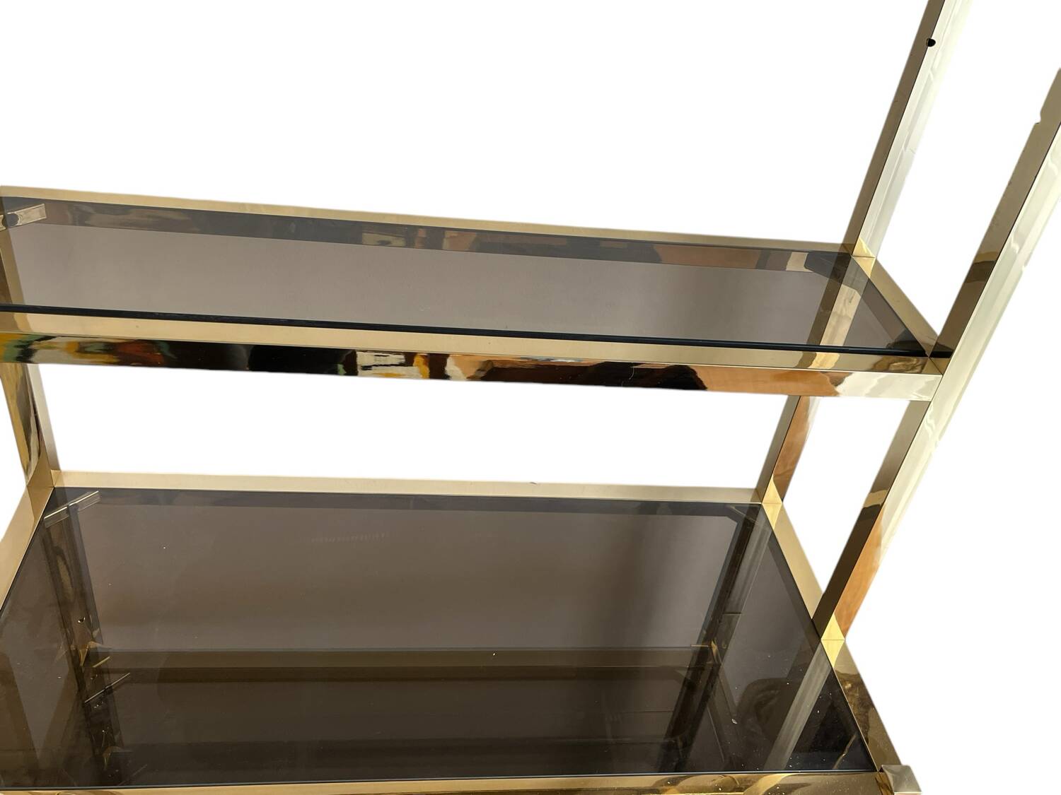 Brass and smoked glass shelf 1970s