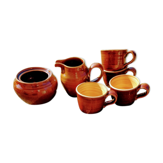 Sets of 4 cups ,1 milk jar,1 sugar, Salins ceramics