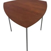 Vintage set of 3 wooden and metal side tables from the 1980s