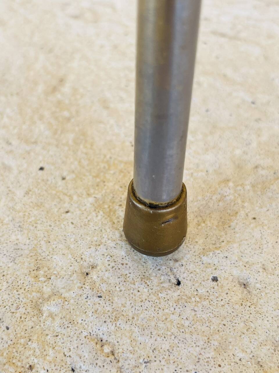 Vintage side table, 2 wooden and brass shelves, circa 1960s