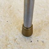 Vintage side table, 2 wooden and brass shelves, circa 1960s