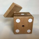 Wooden playing dice pen holder