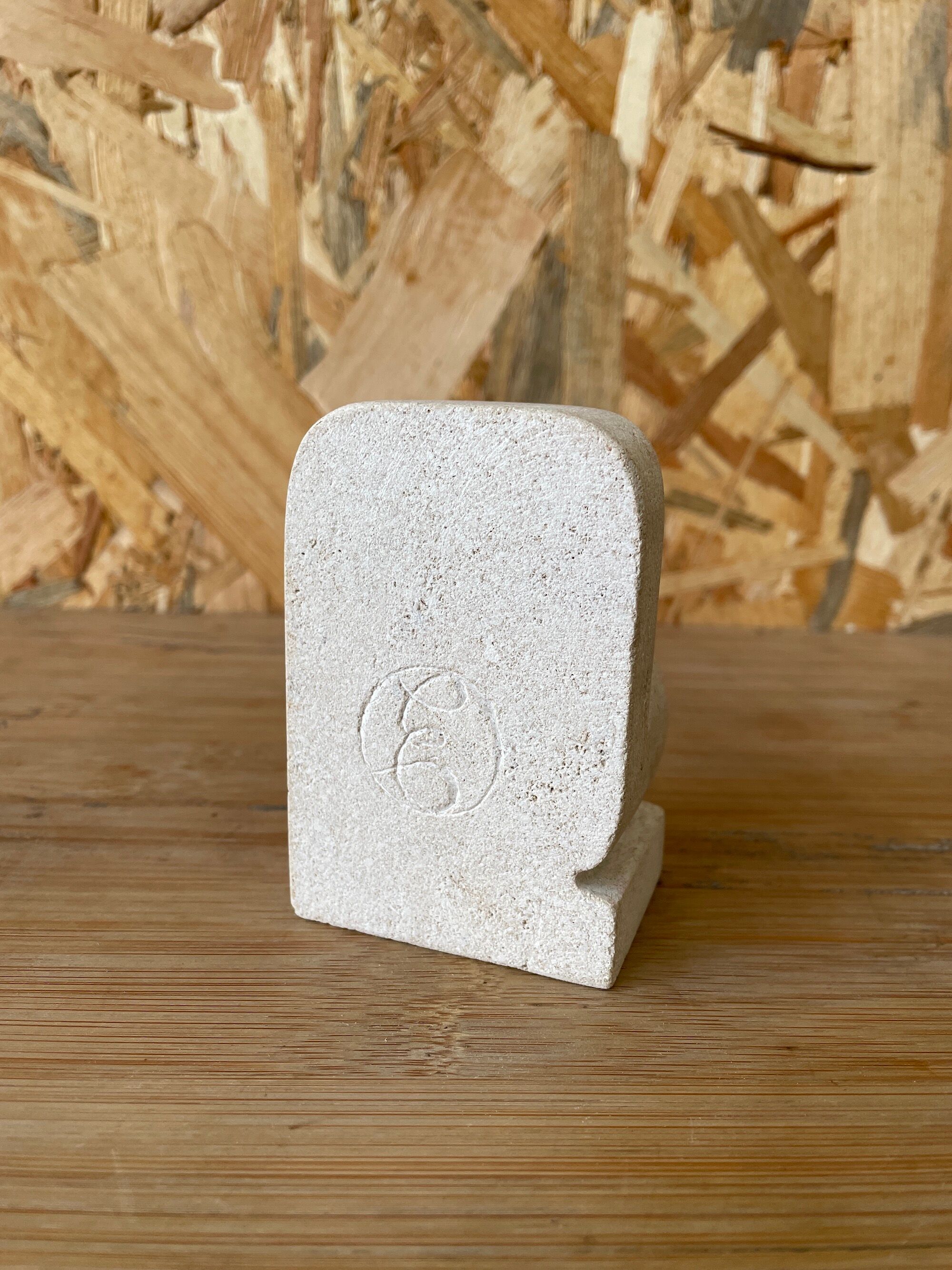 Owl/Owl Travertine Paperweight - 1970s