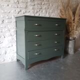 Revamped green solid wood dresser