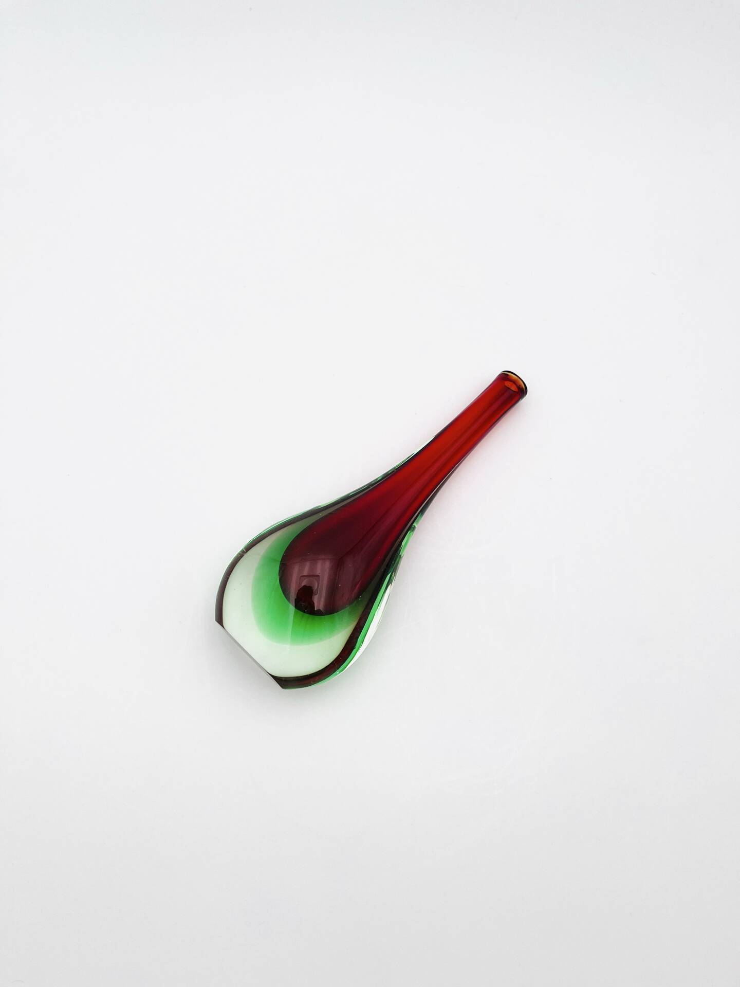 Murano Soliflore Vase - Flavio Poli - Sommerso Red Green 19cm
