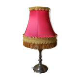 Lamp with brass foot and fringe Lampshade