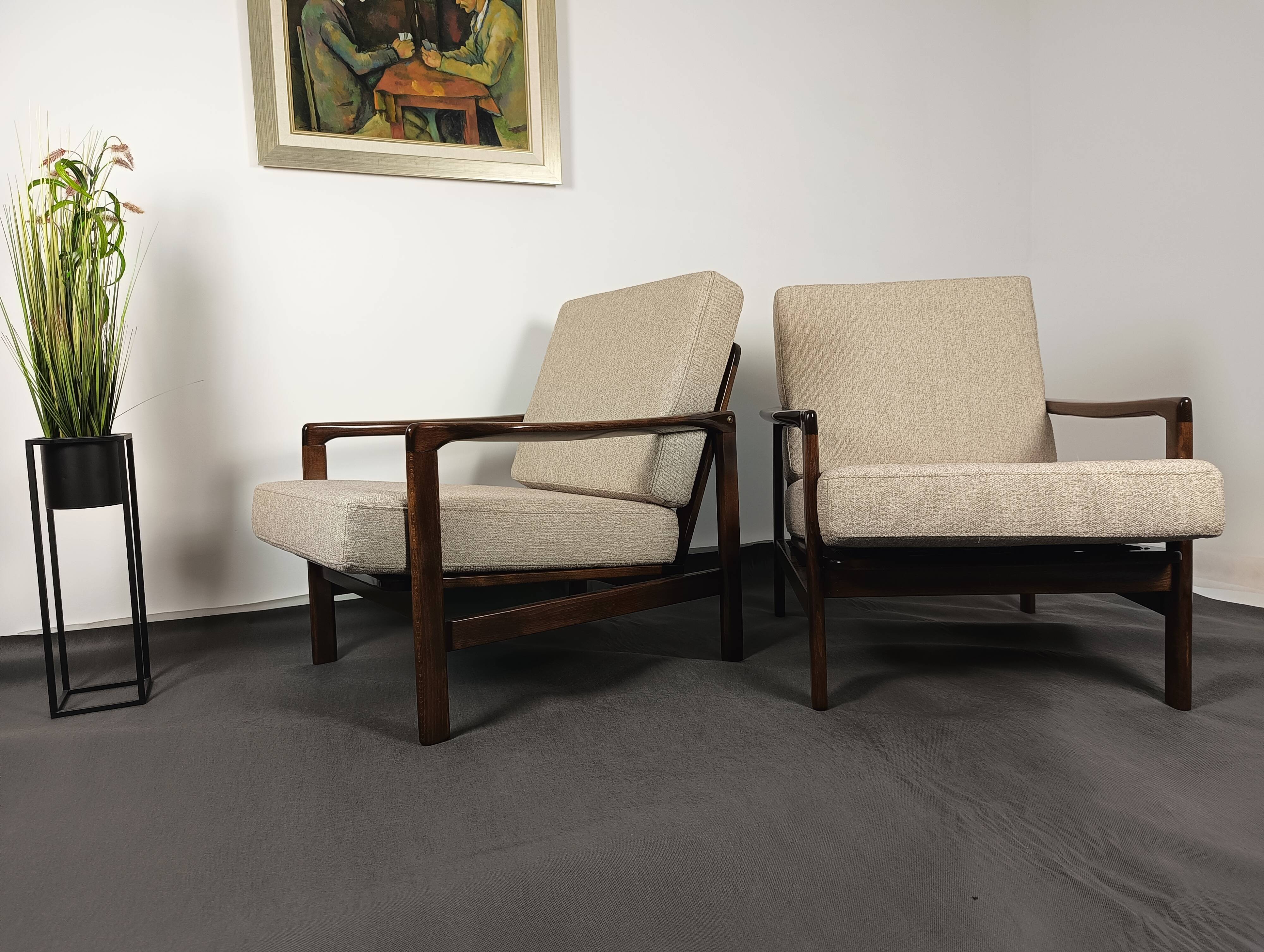 Vintage Armchair by Zenon Bączyk 1960.  Set of 2
