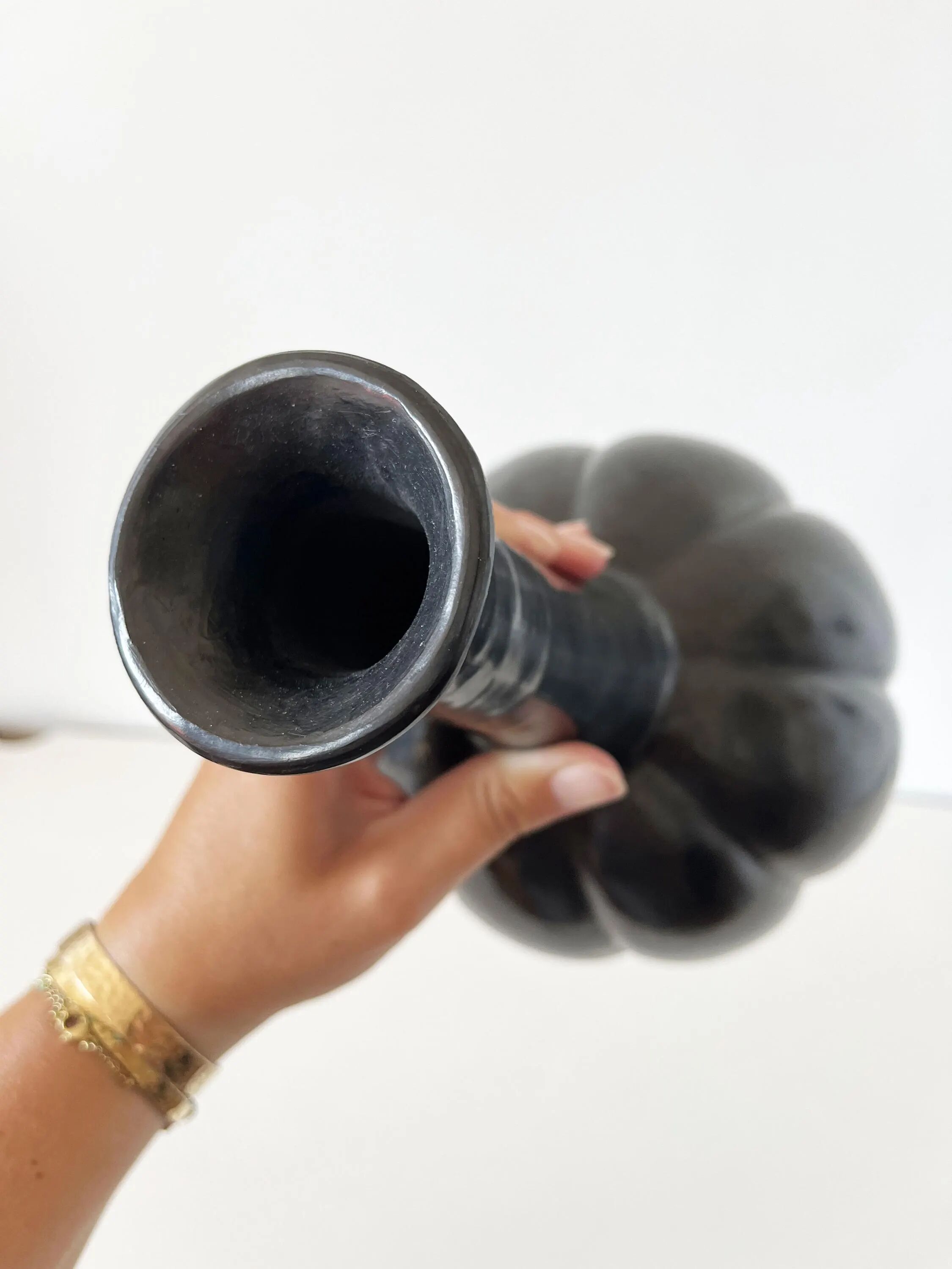Vase céramique émail noir 1950