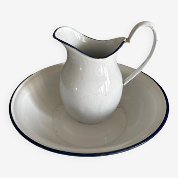 Enameled jug and basin toilet set