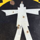 Enamelled plaque, dyeing, double-sided degreasing.