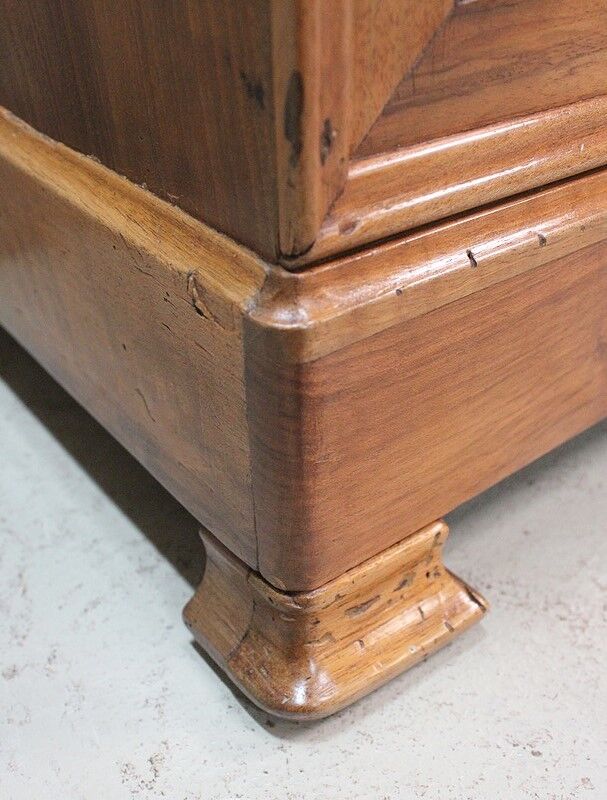 Bedside table in solid walnut with Marble Ste Anne, 1900