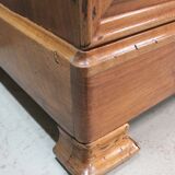 Bedside table in solid walnut with Marble Ste Anne, 1900